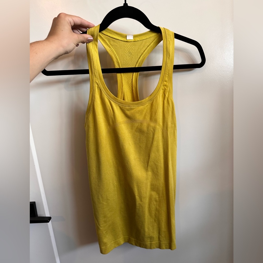 Lululemon Run Swiftly Racerback Tank- sz4 yellow/green